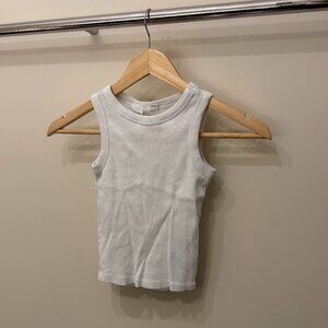GAP Kids Tank Top White Ribbed Cotton Sleeveless | Girls S 6-7